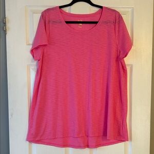 EUC Lilly Pulitzer Etta Vibrant Pink Short Sleeve Tee